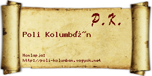 Poli Kolumbán névjegykártya